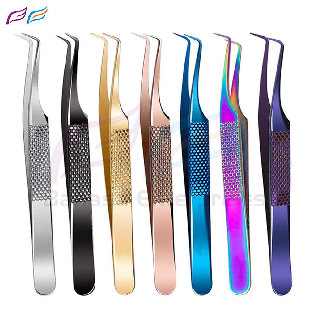 Circular Print 90 Degree Lash Tweezers